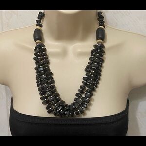 VINTAGE black stone necklace
